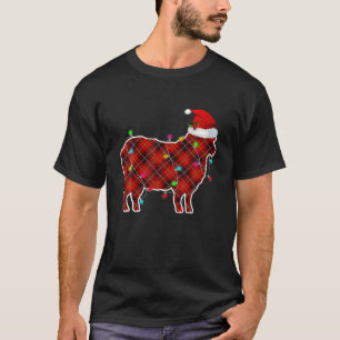 Xmas Pajama Red Plaid Christmas Lights Sheep Anima T-Shirt