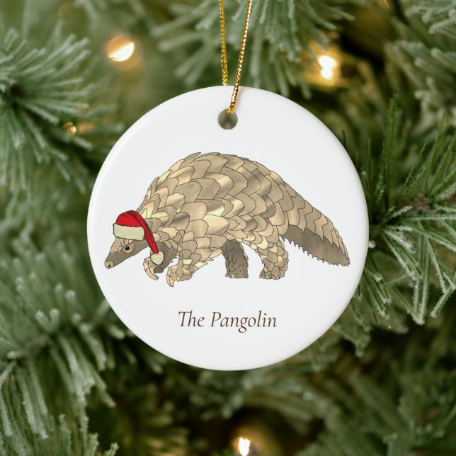 Xmas Pangolin Endangered Species Ceramic Tree Decoration (Tree)