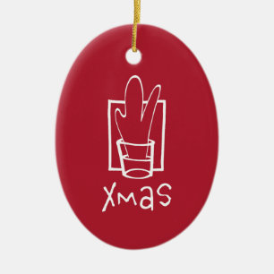 Xmas Party Ceramic Tree Decoration