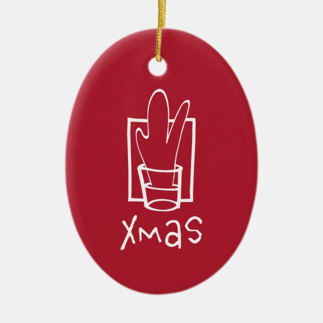 Xmas Party Ceramic Tree Decoration (Front)