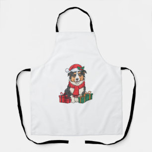 Xmas Party Decoration Australian Shepherd Dog Chri Apron