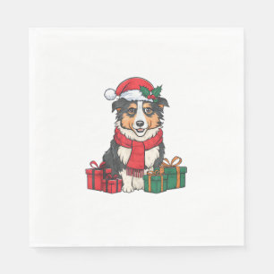 Xmas Party Decoration Australian Shepherd Dog Chri Napkin