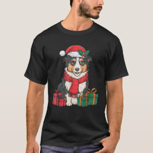 Xmas Party Decoration Australian Shepherd Dog Chri T-Shirt