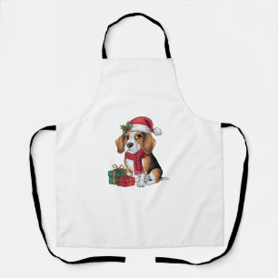 Xmas Party Decoration Santa Beagle Dog Christmas Apron