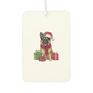 Xmas Party Decoration Santa Belgian Malinois Dog C Car Air Freshener