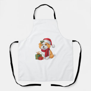 Xmas Party Decoration Santa Bichon Dog Christmas Apron