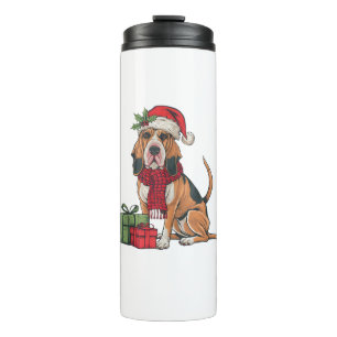 Xmas Party Decoration Santa Bloodhound Dog Christm Thermal Tumbler
