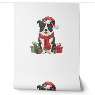 Xmas Party Decoration Santa Border Collie Dog Chri Wallpaper