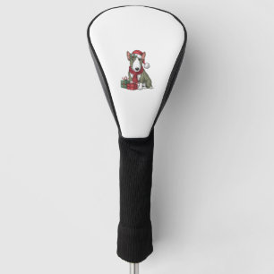 Xmas Party Decoration Santa Bull Terrier Dog Chris Golf Head Cover