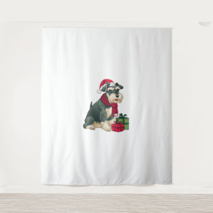 Xmas Party Decoration Santa Giant Schnauzer Dog Ch Tapestry