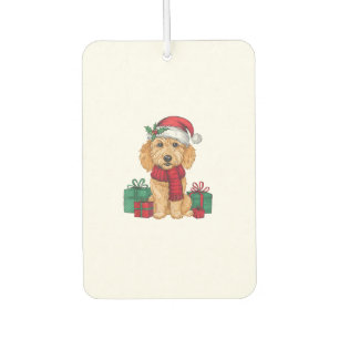 Xmas Party Decoration Santa Goldendoodle Dog Chris Car Air Freshener