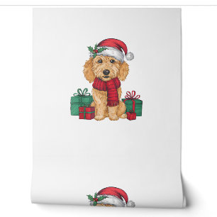 Xmas Party Decoration Santa Goldendoodle Dog Chris Wallpaper