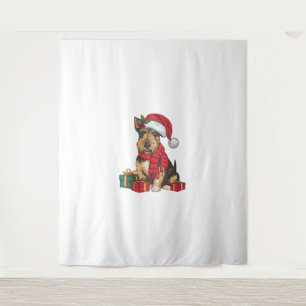 Xmas Party Decoration Santa Irish Terrier Dog Chri Tapestry