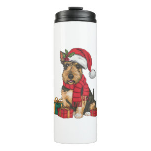 Xmas Party Decoration Santa Irish Terrier Dog Chri Thermal Tumbler
