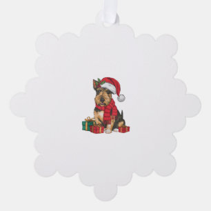 Xmas Party Decoration Santa Irish Terrier Dog Chri Tree Decoration Card