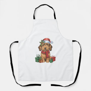 Xmas Party Decoration Santa Labradoodle Dog Christ Apron