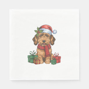 Xmas Party Decoration Santa Labradoodle Dog Christ Napkin