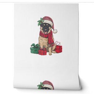 Xmas Party Decoration Santa Malinois Dog Christmas Wallpaper