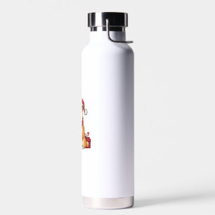 Xmas Party Decoration Santa Shiba Inu Dog Christma Water Bottle