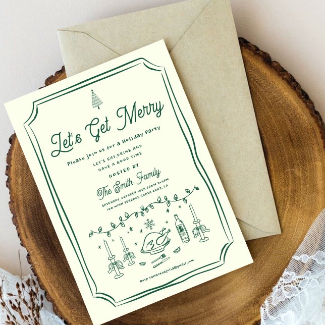 Xmas Party HolidayHand Drawn Funky Handwritting In Invitation (Creator Uploaded)