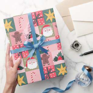 Xmas Patchwork Holiday Noel Christmas Wrapping Paper