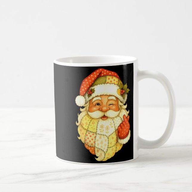 Xmas Patchwork Santa Claus Christmas Funny Mens Wo Coffee Mug (Right)