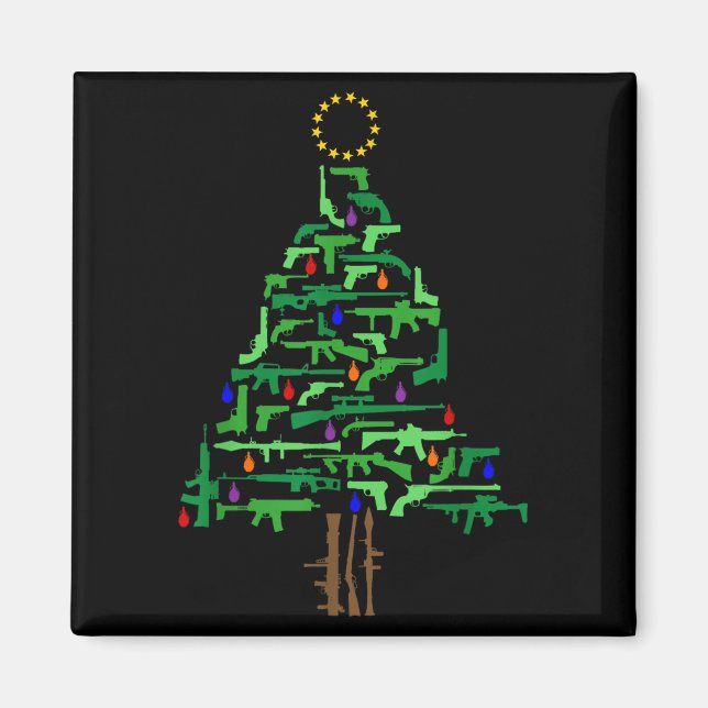 Xmas Patriotic 2nd Amendment Gun Christmas Tree  Magnet (Front)