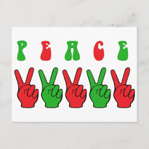 Xmas Peace Hands Holiday Postcard