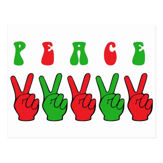 Xmas Peace Hands Postcard
