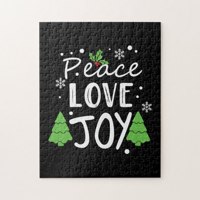 Xmas Peace Love Joy Jigsaw Puzzle (Vertical)