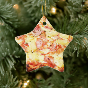 XMAS PIZZA CERAMIC TREE DECORATION