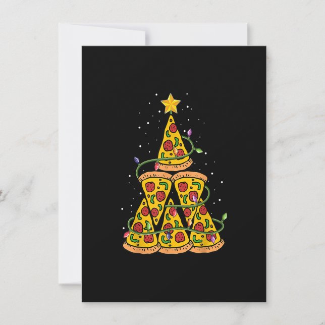 Xmas Pizza Shirt For Men, Christmas Tree Lights De Invitation (Front)