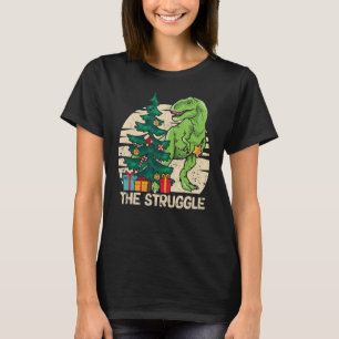 Xmas PJ Trex Dino Christmas Tree Dinosaur The Str T-Shirt