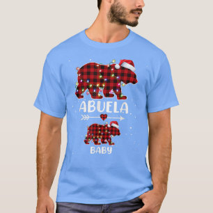 Xmas Plaid Bear Abuela Baby Polar Pregnancy Announ T-Shirt