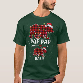 Xmas Plaid Bear Pap Pap Baby Polar Pregnancy Annou T-Shirt