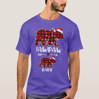 Xmas Plaid Bear Pawpaw Baby Polar Pregnancy Announ T-Shirt