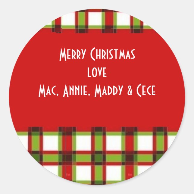 Xmas plaid label (Front)