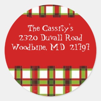 Xmas plaid label - Customised
