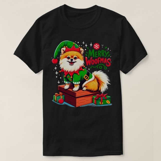 Xmas Pomeranian T-Shirt (Design Front)