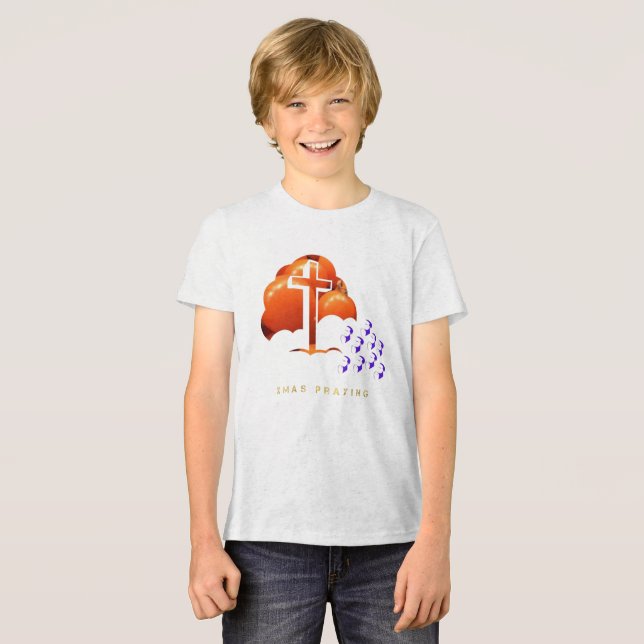 Xmas Praying Tri-Blend Shirt (Front Full)