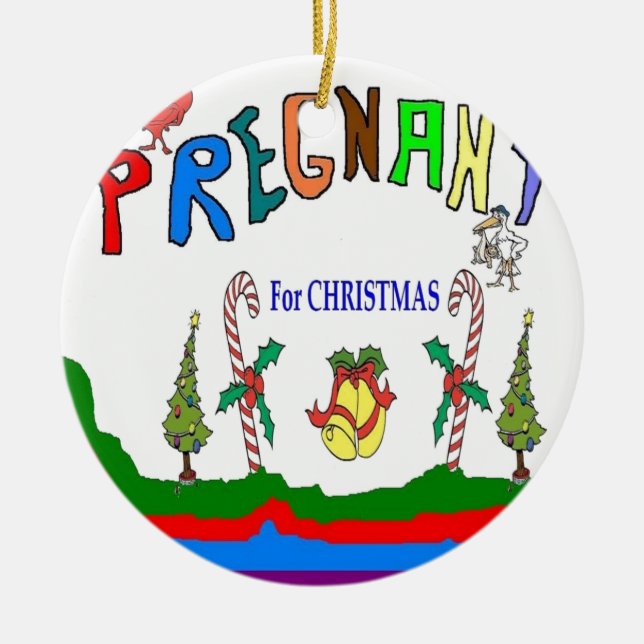 XMAS PREGNANCY CERAMIC TREE DECORATION (Front)