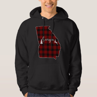 Xmas Presents for Mum Dad Red Plaid Deer Tree Geor Hoodie
