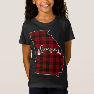 Xmas Presents for Mum Dad Red Plaid Deer Tree Geor T-Shirt