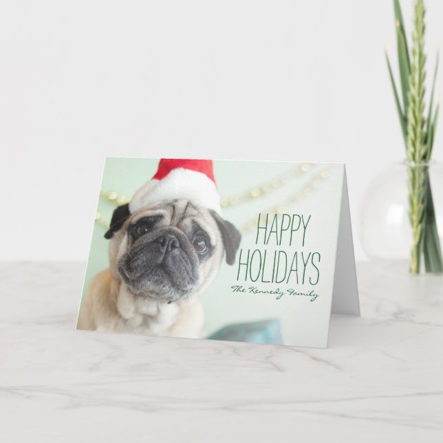 Xmas Pug Holiday Card (Front)