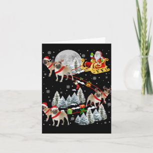 Xmas Pug Sledge Christmas Sledge Santa Dog Card