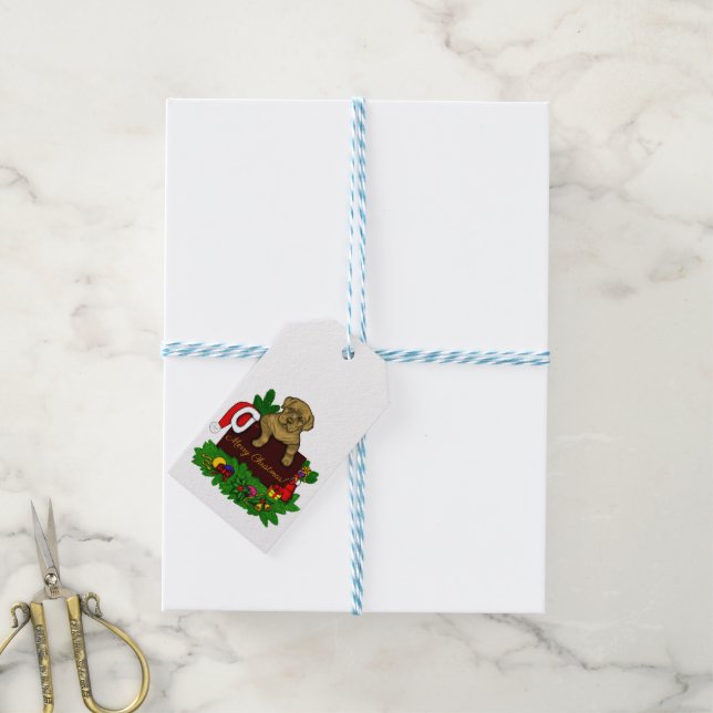 XMas Puppy Gift Tags (With Twine)