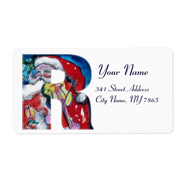 XMAS R LETTER /SANTA  CLAUS WITH VIOLIN MONOGRAM (Front)