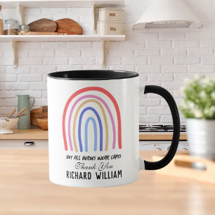 Xmas Rainbow Watercolor Teacher Thank You Black Mug