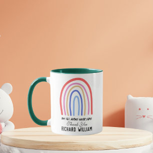 Xmas Rainbow Watercolor Teacher Thank You Green Mug