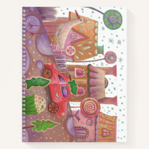 Xmas red car notebook